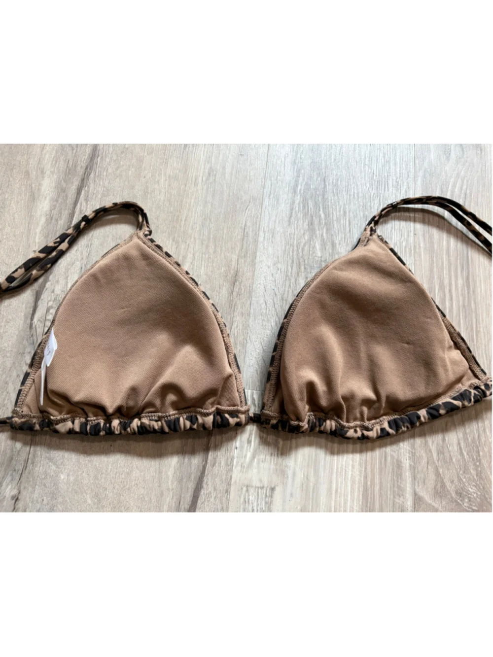 Sanctuary Leopard Print 2 Piece Bikini Set Triangle Top & Strappy Bottoms XL